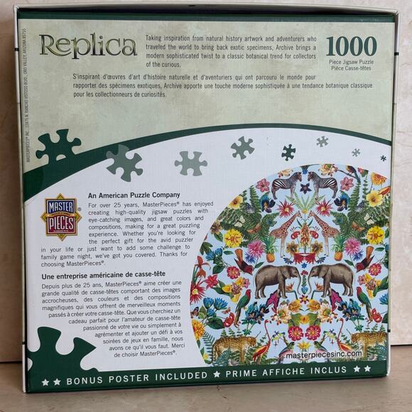 MasterPieces 1000 Piece Linen Jigsaw Puzzle Family Safari 19.25x26.75 Fun NEW - Picture 4 of 12